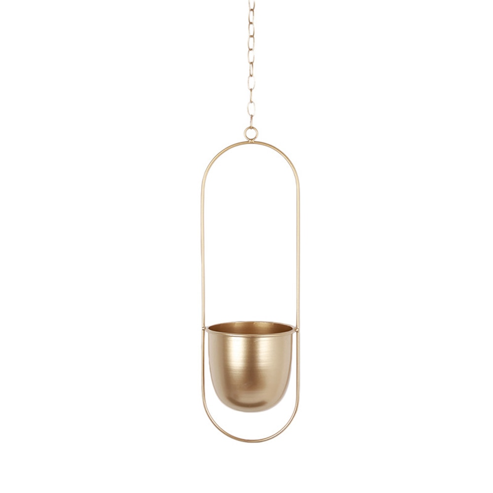 This Gold Hoop Hanging Planter from Earth to Daisy is perfect for the modern plant mom in her indoor jungle! #plantsmakepeoplehappy
