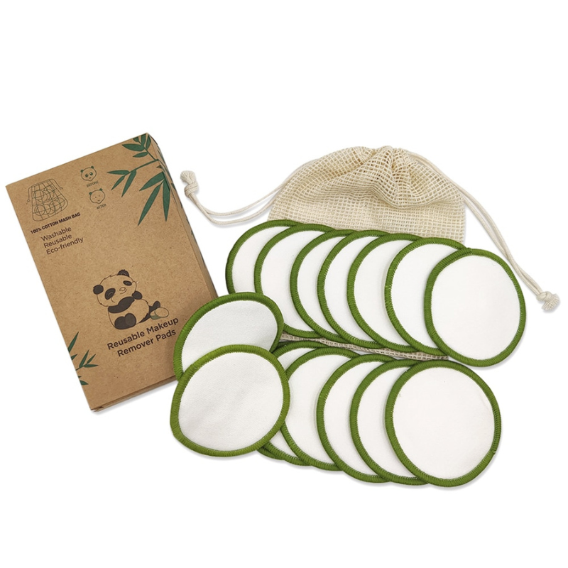 set of bamboo and cotton reusable makeup remover pads. 