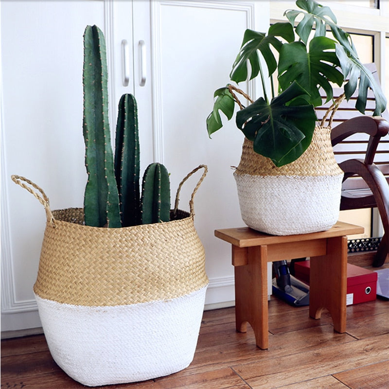 This Rattan Coverpot from Earth to Daisy is perfect for the modern plant mom in her indoor jungle! #plantsmakepeoplehappy