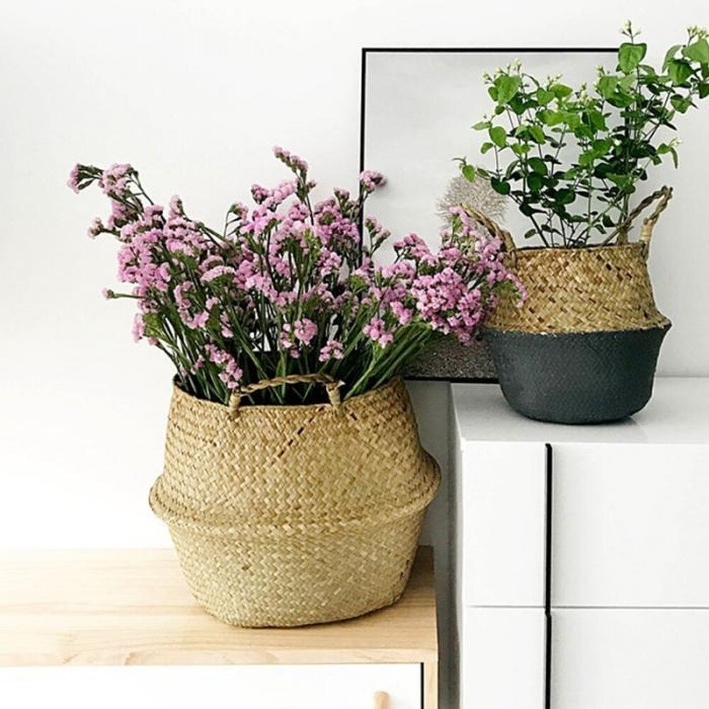 This Amber Rattan Coverpot from Earth to Daisy is perfect for the modern plant mom in her indoor jungle! #plantsmakepeoplehappy