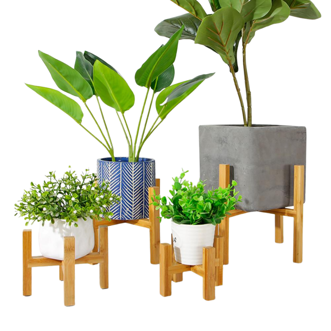 This A Bamboo Plant Stand from Earth to Daisy is perfect for the modern plant mom in her indoor jungle! #plantsmakepeoplehappy