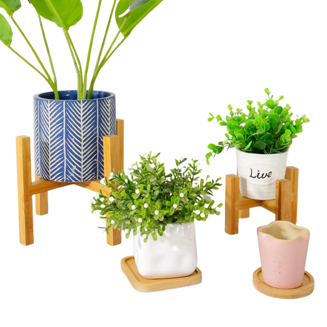 This A Bamboo Plant Stand from Earth to Daisy is perfect for the modern plant mom in her indoor jungle! #plantsmakepeoplehappy